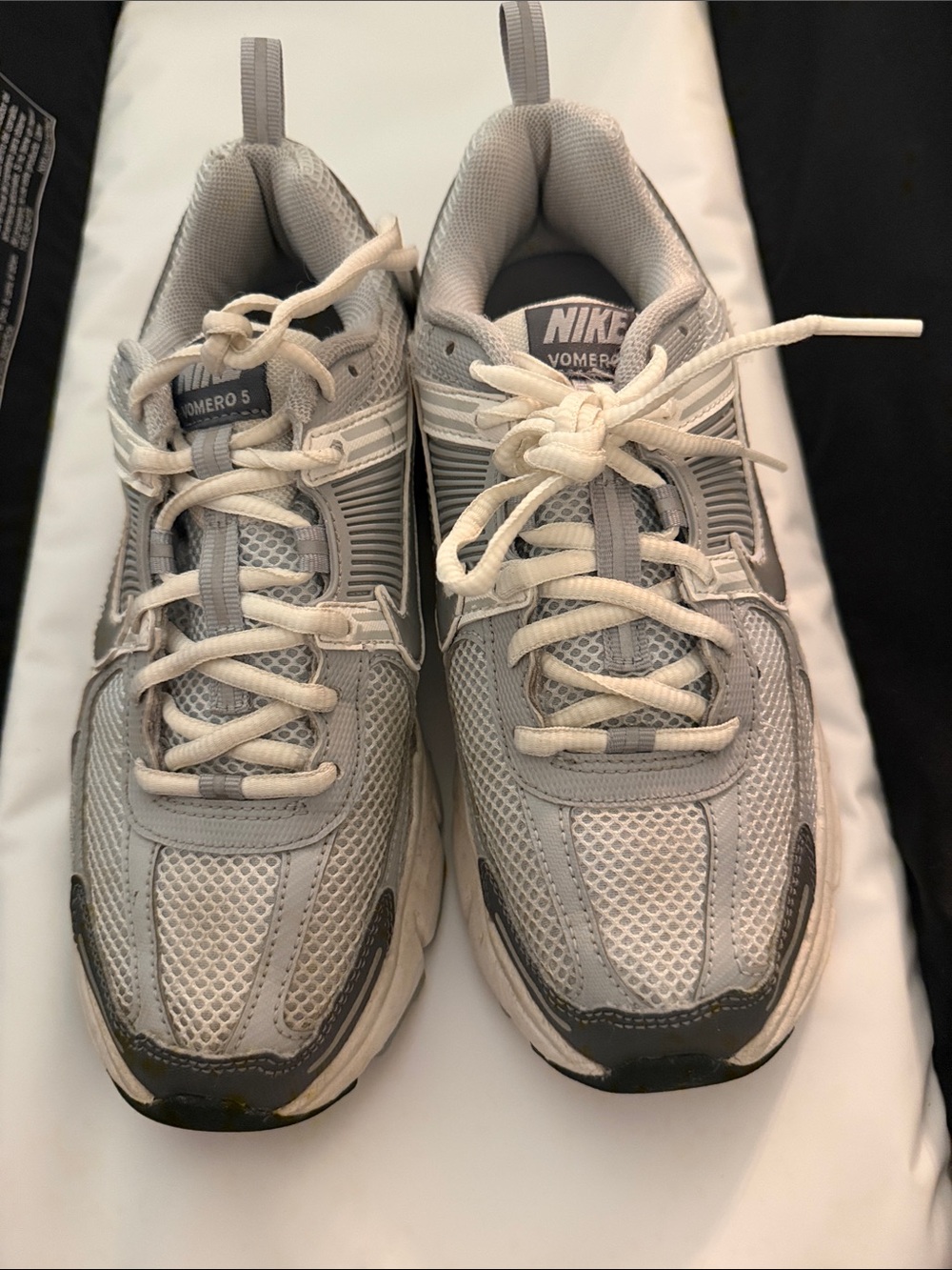 Nike Kids Light Gray and White Romero 5 Sneakers